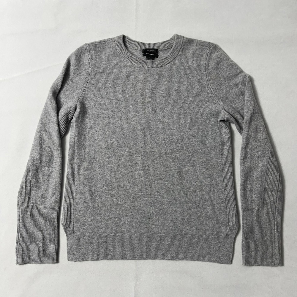 Halogen Cashmere Sweater Women Small Gray Pullover